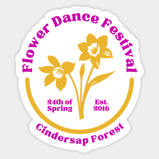 Stardew Fuschia and Orange Flower Dance Festival - Cute Unofficial SDV Merch Sticker